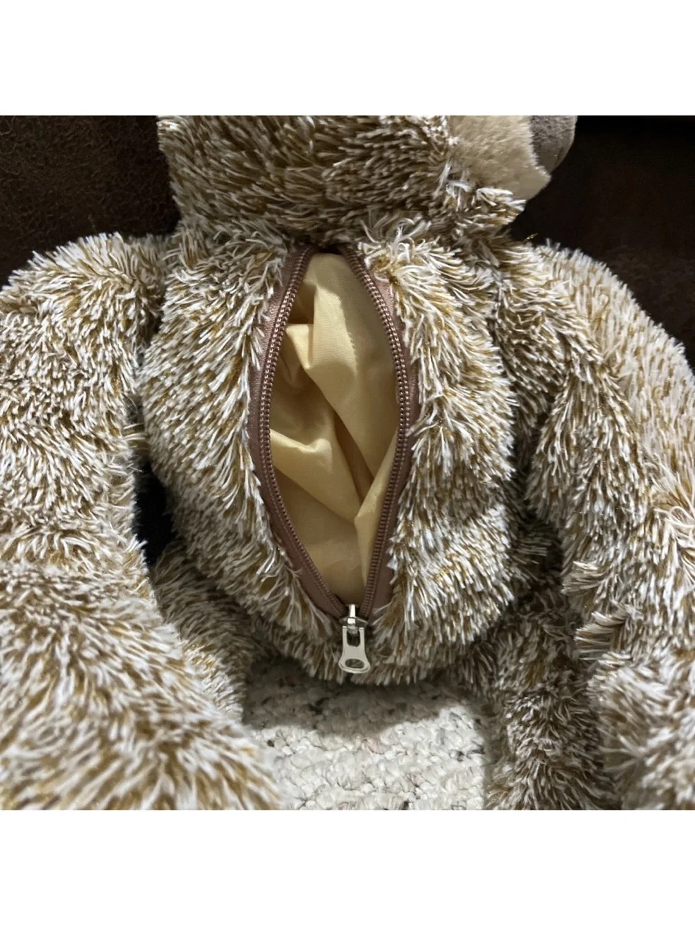 Plush Sloth Kids Backpack - Brown